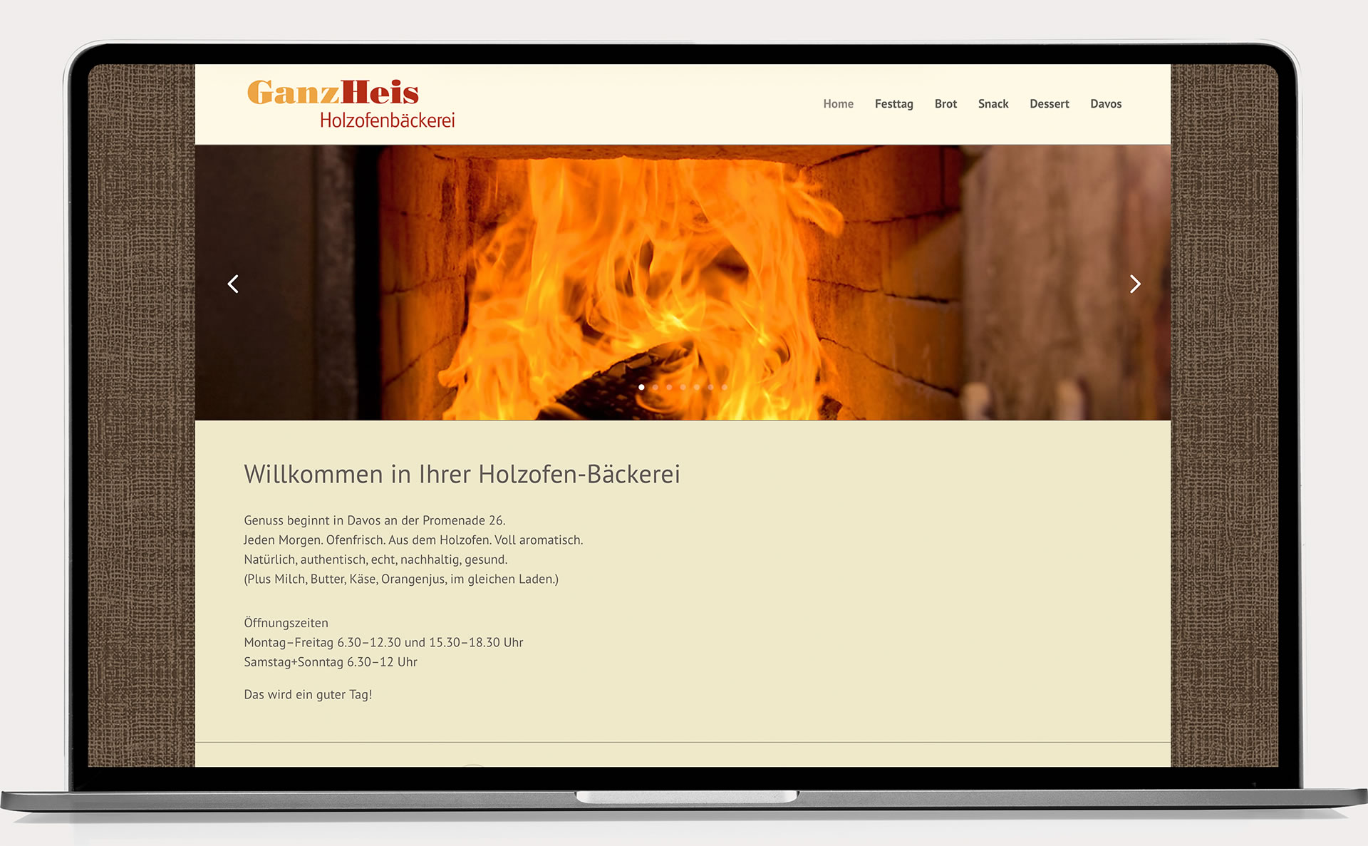 GanzHeis Die Holzofenbäckerei Web-Design