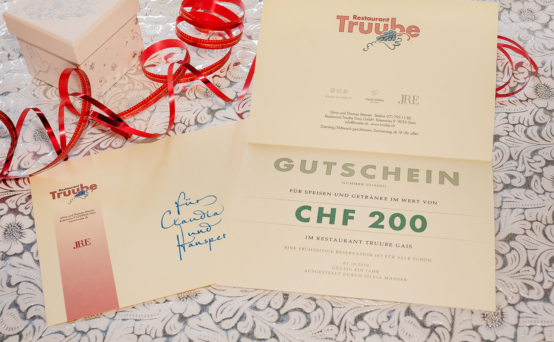 Truube Gais – Das Speiserestaurant, Gutschein