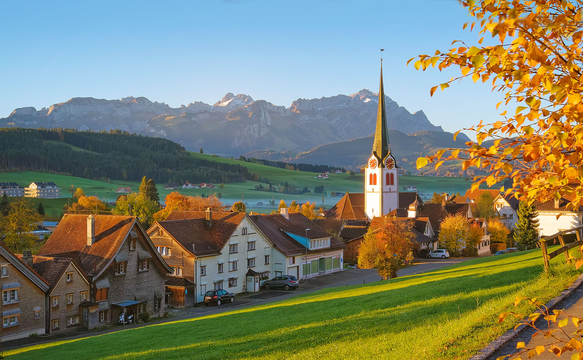Appenzellerland Dorf Gais Alpstein Altmann Säntis