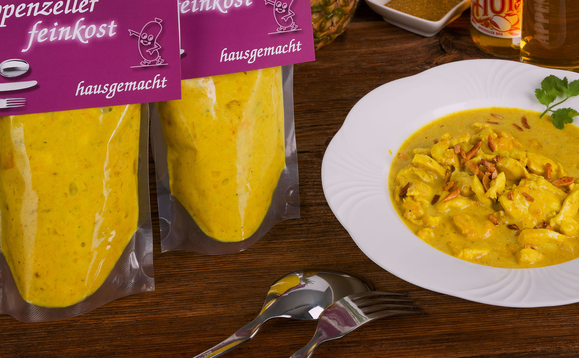 Appenzeller Fleisch und Feinkost – Feinkost – Currygeschnetzeltes fixfertig im Portionenbeutel