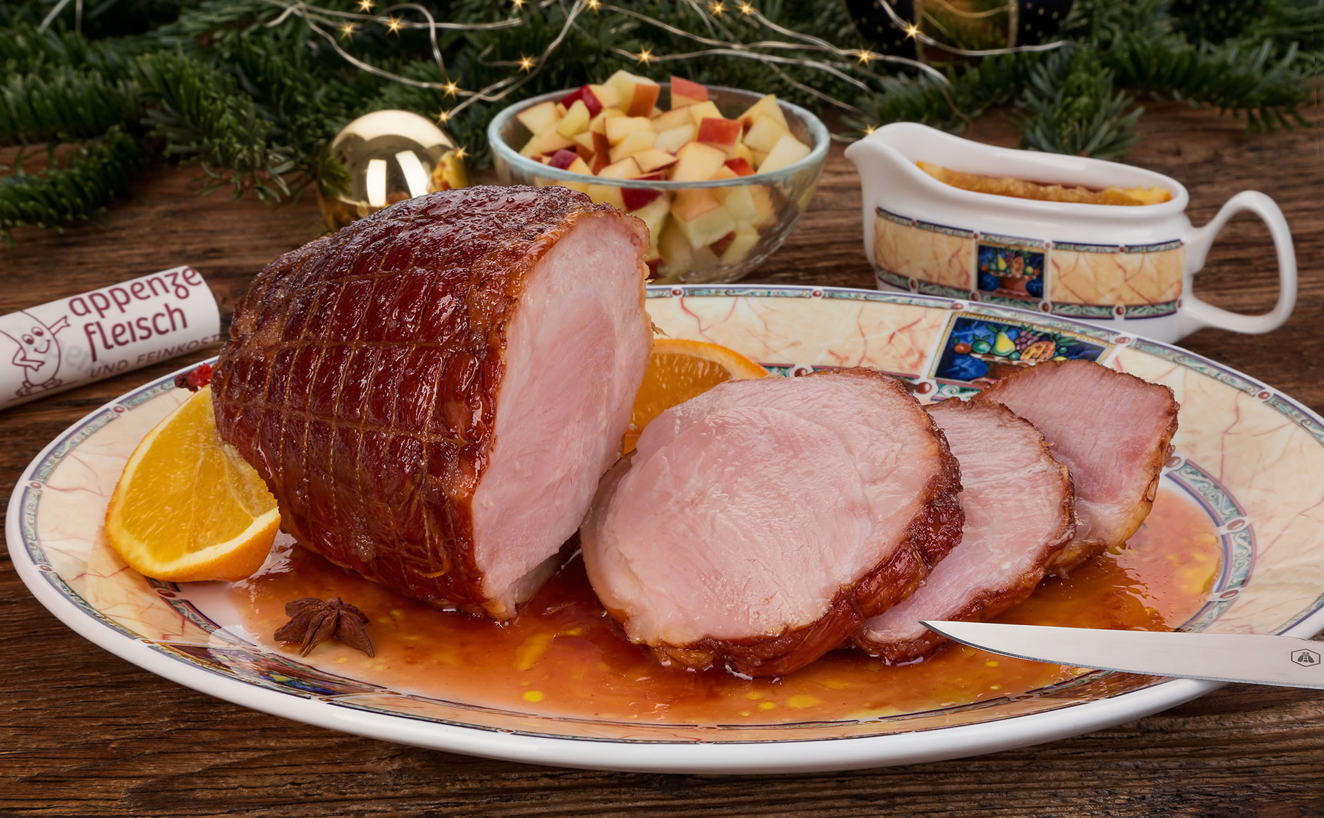 Appenzeller Fleisch und Feinkost – Weihnachten – Rollschinkli glasiert
