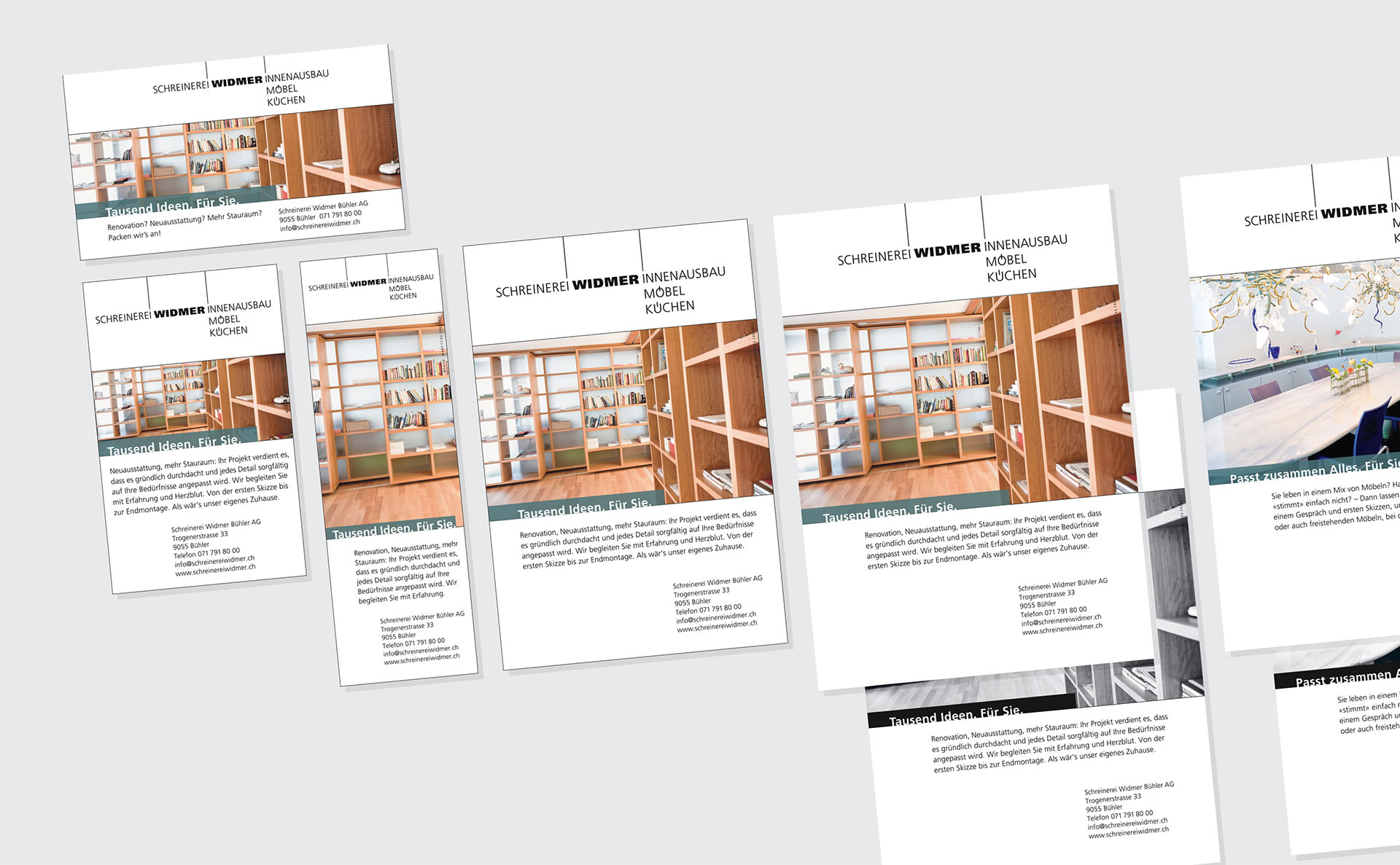 Schreinerei Widmer Bühler – Inserateserie